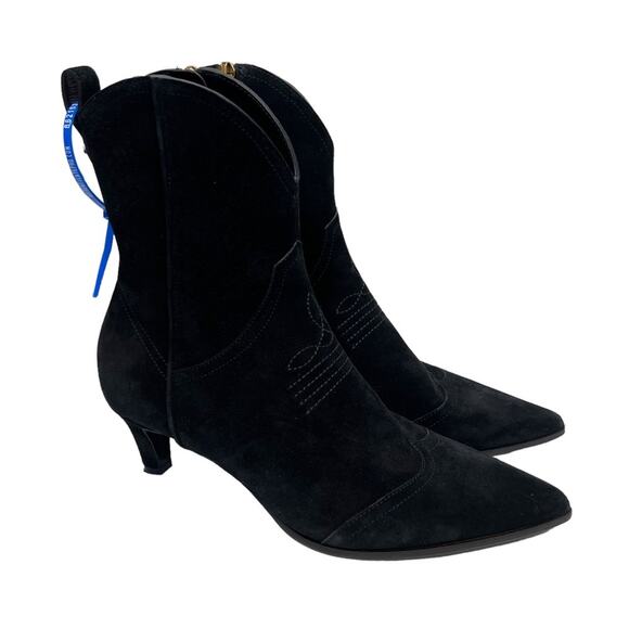 Gucci Black Western Suede Ankle Bootie Boots Size EU 37.5 - Picture 5 of 16